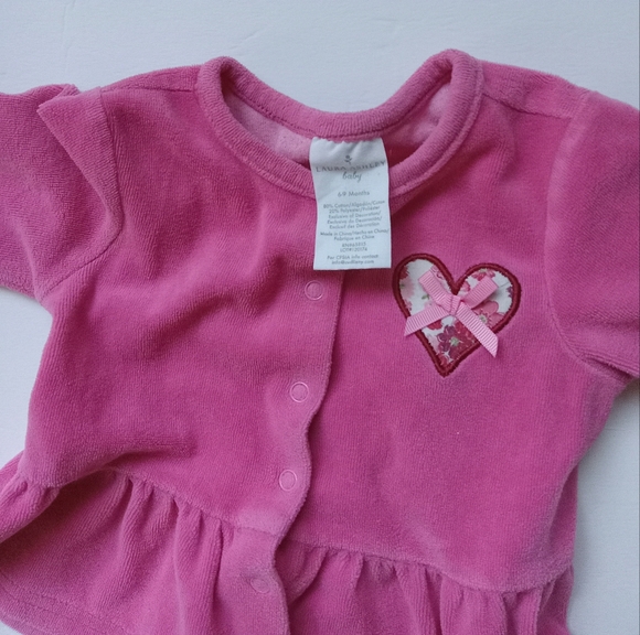 Laura Ashley Baby SIZE 6-9 MONTHS Preowned EUC PINK w/ Heart - Picture 3 of 4